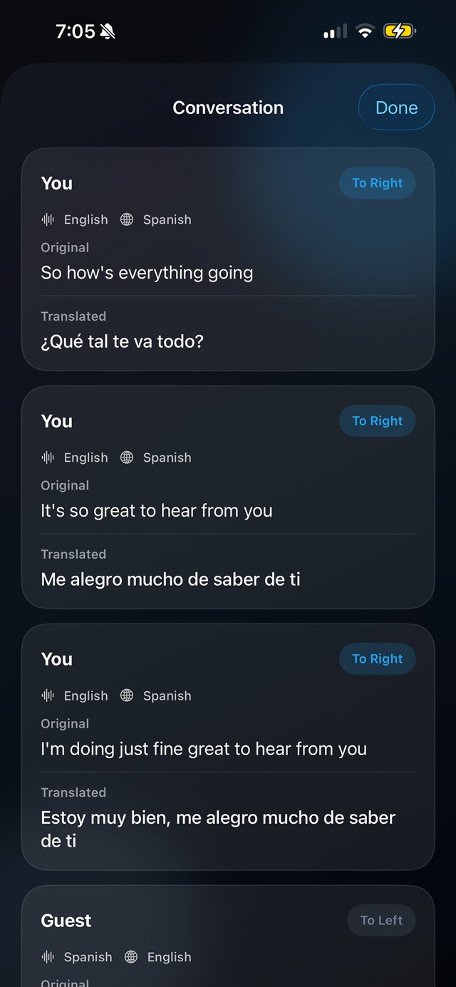VoxBridge private translation conversation screen